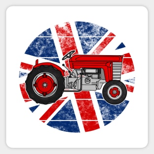 Vintage Tractor UK Flag Farmer British Farming Great Britain Sticker